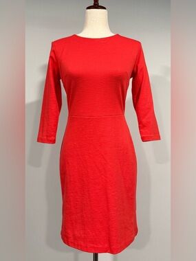 Old Navy Ponte Knit Bright Coral 3/4 Sleeve Sheath Dress
